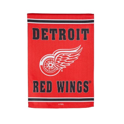 Evergreen Garden Flag Embossed Suede, Detroit Red Wings Double Sided Indoor Outdoor Decor 18" x 12.5"
