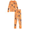 Jurassic Park Boys Pajamas Set - 4 Piece Long Sleeve Dinosaur Pajamas - Tyrannosaurus, Velociraptor Pajamas Set (Navy White Orange, 4) - 3 of 4