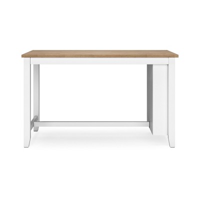 Beige and White Wood Extendable Counter Height Dining Table