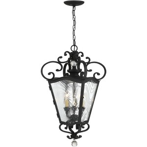 Minka Lavery Rustic Outdoor Hanging Light Fixture Coal Damp Rated 26 3/4" Textured Clear Glass for Post Exterior Barn Porch Patio - 1 of 3