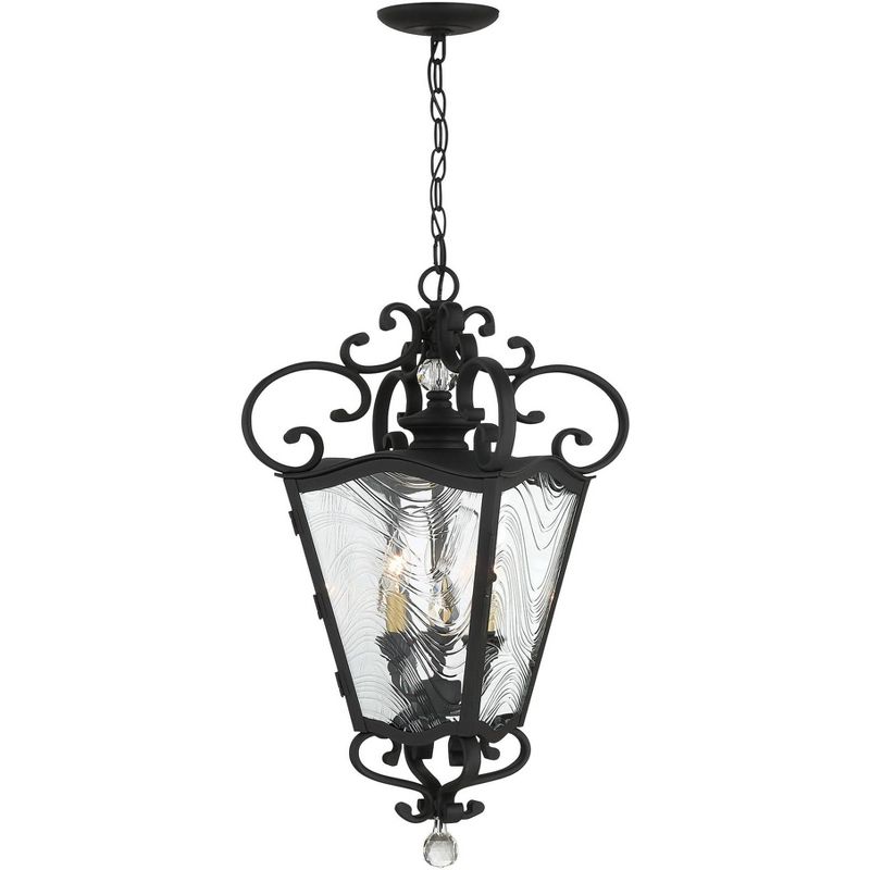 Minka Lavery Rustic Outdoor Hanging Light Fixture Coal Damp Rated 26 3/4" Textured Clear Glass for Post Exterior Barn Porch Patio, 1 of 4