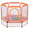 55'' Toddlers Trampoline with Safety Enclosure Net and Balls, Indoor Outdoor Mini Trampoline for Kids - 4 of 4