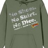 Fast Times At Ridgemont High No Shoes. No Shirt. No Dice Men's Olive Hoodie - 2 of 2