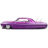 1964 Chevrolet Impala SS Lowrider Candy Purple with Graphics and White Interior "Lowriders" 1/26 Diecast Models by Maisto - 3 of 4