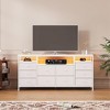 63" Dresser TV Stand with 10 Fabric Drawers, LED Lights & USB Ports - 2 of 4