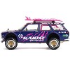Datsun Kaido 510 Wagon 4x4 RHD #90 "Kaido Offroad V2" Purple w/Pink and Surfboards 1/64 Diecast Model Car by Mini GT - 3 of 4