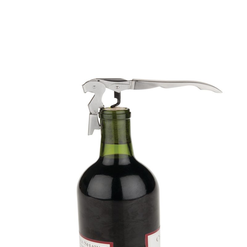 True TrueTap Double Hinged Waiter’s Corkscrew, Stainless Steel Wine Key Bottle Opener with Foil Cutter, 4 of 6