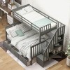 Streamdale Stairway Twin-Over-Full Bunk Bed With Drawer, Storage And Guard Rail Gray - 2 of 4