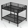 Metal Full over Full Bunk Bed Frame with Guardrails and Ladder, Heavy Duty Noise-Free Design for Teens and Adults,kids bed - 4 of 4