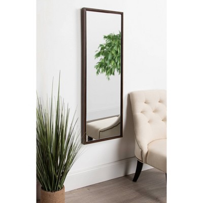 Evans 53'' Full-Length Walnut Brown Wood Framed Mirror