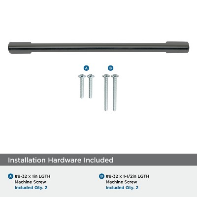 Graphite 6-5/16 Inch Modern Bar Pull with Mounting Hardware