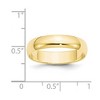 Black Bow Jewelry 2mm to 6mm 10K Yellow Gold Lightweight Half Round Standard Fit Band - 3 of 4