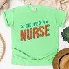 The Life Of A Nurse Puff/Glitter - Womens Garment Dyed Tee - 2 of 3