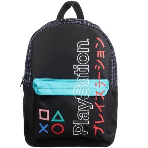Sony Playstation 16.5" Kanji Color Block Laptop Backpack with Adjustable Straps Travel Backpack Black - 1 of 4
