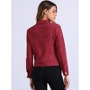 INSPIRE CHIC Women's Turn-Down Collar Flap Pockets Snap Button Faux Suede Jacket - 4 of 4