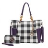 MKF Collection Bonita Checker Tote & Wallet Set - Stylish Vegan Leather Bag by Mia K - 2 of 4