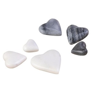 Transpac White/Gray Marble Hearts S/Set of 3 2 Spring Home Decorations - 1 of 1