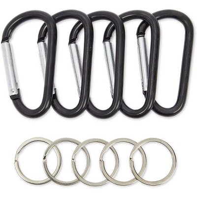 Stockroom Plus 50 Pack Carabiner Clip Key Rings with D Shape Buckles (2.3 in)