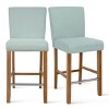 26" Portland  Upholstered Counter Height Barstool Wood(Set of 2) -Maison Boucle - 2 of 4