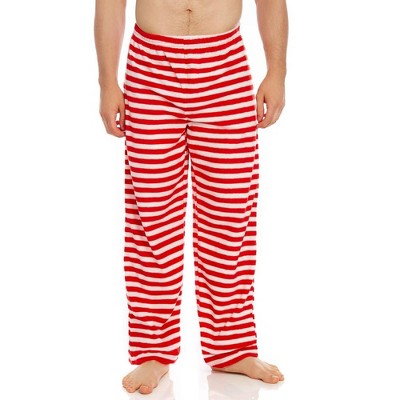 Leveret Mens Fleece Christmas Pants Striped Red And White Xs : Target