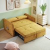 [VIDEO provided]Polyester Polyester Polyesterll-out sofa bed,sleeper loveseat couch with adjustable armrests-Yellow - 3 of 4
