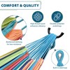 Vivere Double Cotton Hammock, Comfortable Hanging Daybed, Outdoor Relaxing Lounger with Steel Stand and Carry Bag, 9 Foot, Byron Bay - 2 of 4