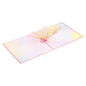 Unique Bargains Butterfly Flower Thickened Paper 3D Funny Birthday Card for Friends Gift - 1 of 4