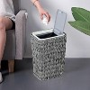 KTMBDW 2.6 Gallons Wicker Waste Basket - Bathroom Garbage Can with a Lid - Bathroom Trash Can Boho Style with Lid for Household, Kitchen - 2 of 4