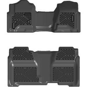 Floor Mats for Silverado 2500/3500HD Crew Cab, Fit 2014–2019 Silverado/Sierra, All-Weather TPE Floor Liners for 1st Row Bench Seat, Black - 1 of 4