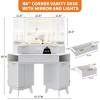 48'' Large Corner Vanity Desk, Modern Fluted Makeup Vanity with Mirror and Lights - 3 of 3