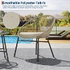 3 Pieces Outdoor Acapulco Chair Patio Bistro Set with Glass Top Table, Modern Patio Conversation Chairs Set of 2 for Balcony, Garden, Backyard - 4 of 4