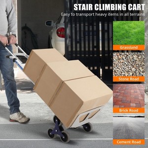 Hand Truck, Aluminum Stair Climber - 650 lb Capacity 2-in-1 Convertible with Triangle Wheel for Warehouse & Shopping - 1 of 4