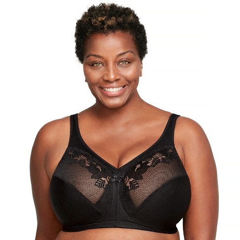 Glamorise Womens MagicLift Minimizer Wirefree Bra 1003 Black 42I