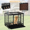 FDW 36/42/48 Inch Dog Crate Heavy Duty Dog Kennel Indoor Outdoor Metal Dog Cage with Removable Pan and Lockable Wheels Pet Playpen for Training - 4 of 4