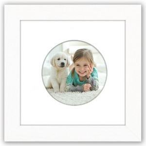 Americanflat 6" x 6" Picture Frame with Mat - Round & Heart Designs - Stylish Decor for Living Rooms, Dorms, Offices & More - 1 of 4