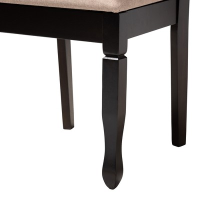 Maya Modern Beige Fabric and Espresso Wood 5-Piece Dining Set