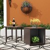 WestinTrends Coastal 2-Piece Wicker Outdoor Storage Ottoman and Square Side Table Set - 2 of 4