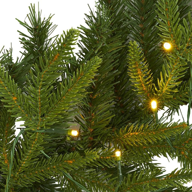 Nearly Natural 6&#39; Pre-lit LED Pine Artificial Christmas Garland Green with Clear Lights, 4 of 6