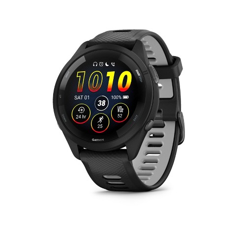 Garmin Forerunner 265 Black Bezel and Case with Black/Powder Gray Silicone  Band
