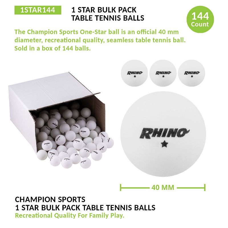 Champion Sports One-Star Table Tennis Ball, Pack of 144, 3 of 4