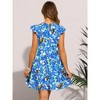 INSPIRE CHIC Women's Short Sleeve Crew Neck A Line Flower Casual Dress - 3 of 4