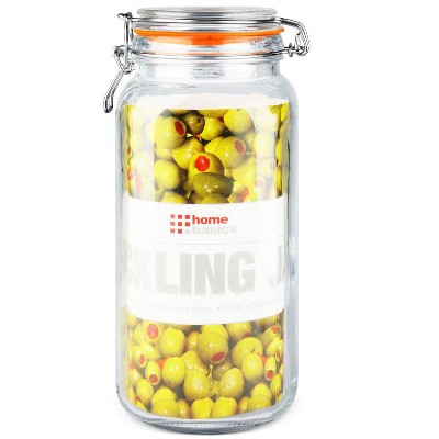 Home Basics 67.5 oz. Glass Pickling Jar with Wire Bail Lid and Rubber Seal Gasket