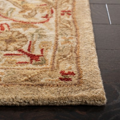 Moss and Beige 5' x 8' Hand-Tufted Wool Area Rug