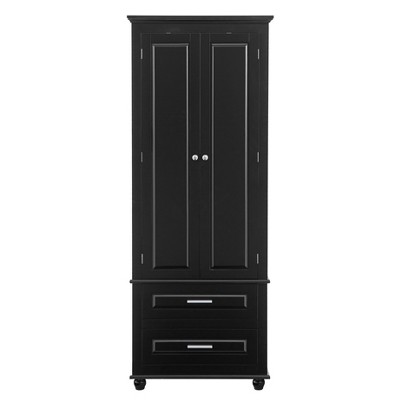 TiramisuBest Tall Storage Cabinet with Three Drawers for Bathroom/Office, Black