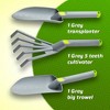 Machrus Ogrow High Quality 16" Piece Gardening Tool Set: Trowel, Transplanter and 5 Teeth Cultivator - Grey - 2 of 4