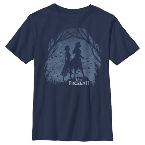 Boy s Frozen 2 Sister Shadows T Shirt Navy Blue Small