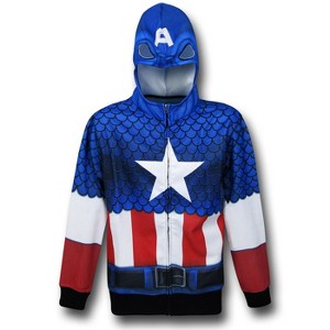 Mens Captain America Lightweight Sublimated Costume Hoodie - 1 of 4