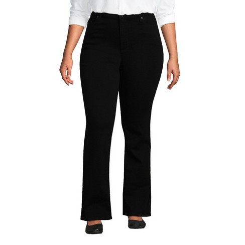 Lands' End Women's Plus Size High Rise Bootcut Black Denim Jeans - 18w ...