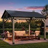 Aoodor Wooden Frame Gazebo with Galvanized Metal Hardtop Roof, Outdoor Patio Gazebo with Charging Socket for Patio - 2 of 4