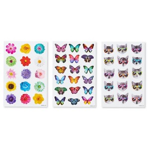162ct Butterfly, Cats, and Flowers Stickers: Carlton Cards Scrapbook & Stich Stickers, 10 Sheets, Back-To-School, Birthday - 1 of 3